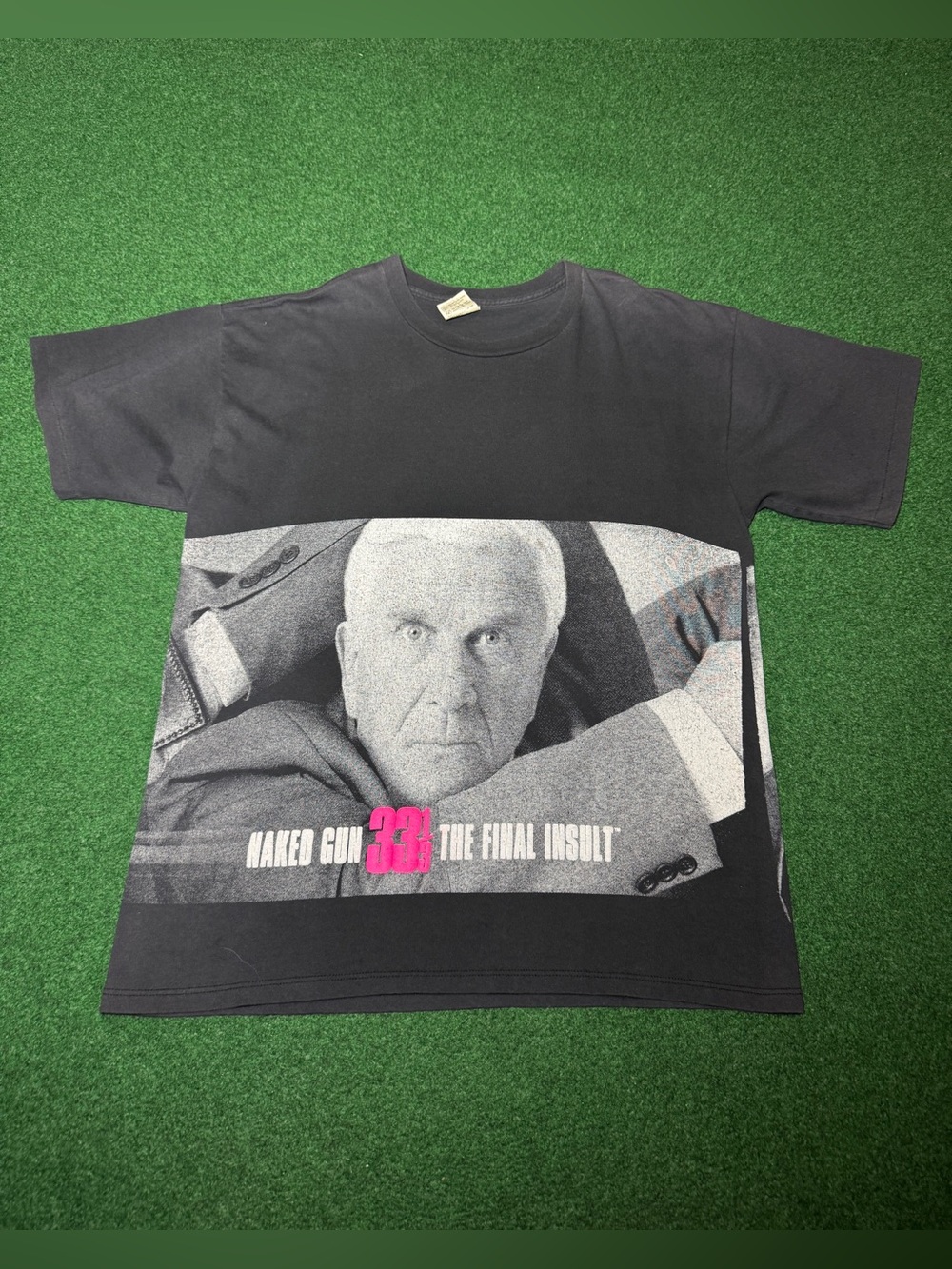 The Naked Gun Vintage Movie T Shirt RARE AOP 90s Large Faded Grail